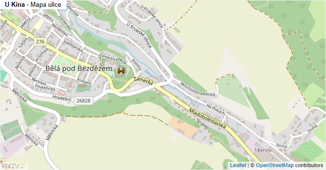U Kina - mapa ulice