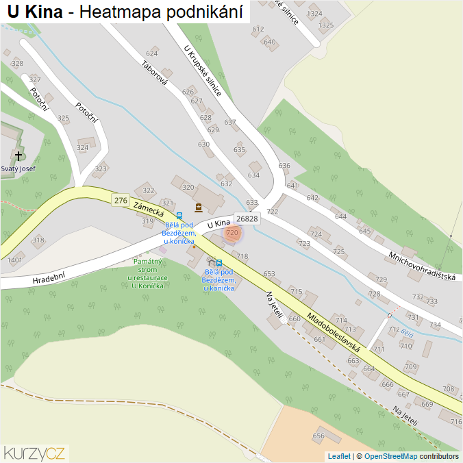Mapa U Kina - Firmy v ulici.