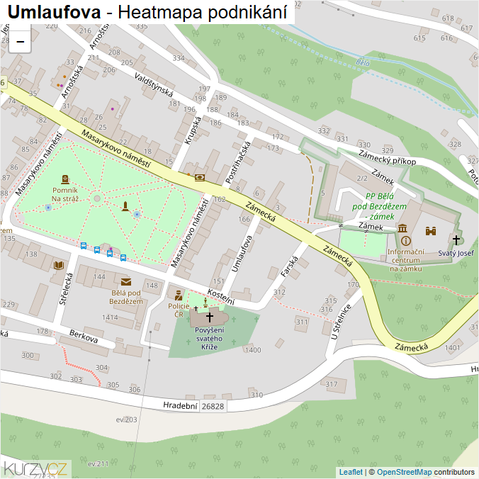 Mapa Umlaufova - Firmy v ulici.