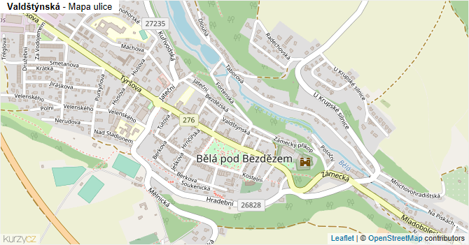 Valdštýnská - mapa ulice