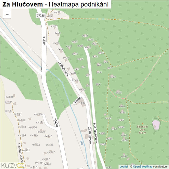 Mapa Za Hlučovem - Firmy v ulici.
