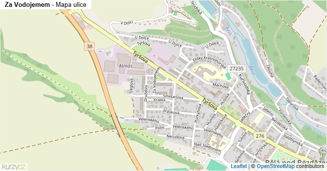Za Vodojemem - mapa ulice