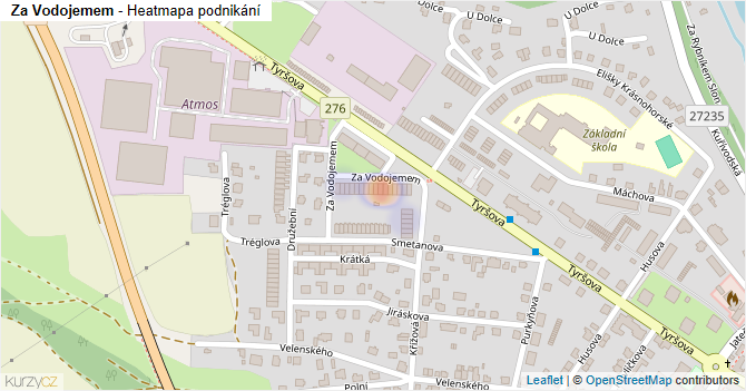 Za Vodojemem - mapa podnikání