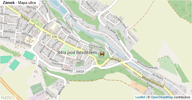Zámek - mapa ulice