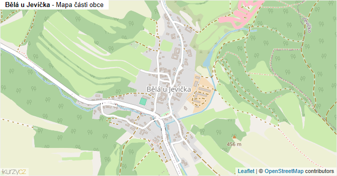 Bělá u Jevíčka - mapa části obce