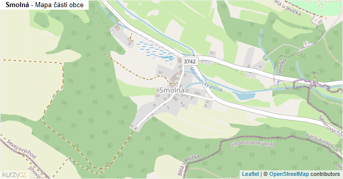Smolná - mapa části obce