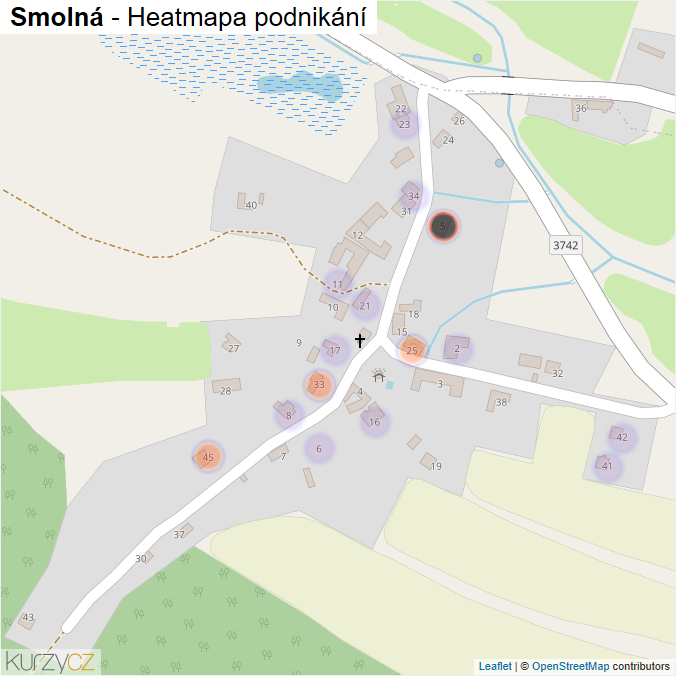 Mapa Smolná - Firmy v části obce.