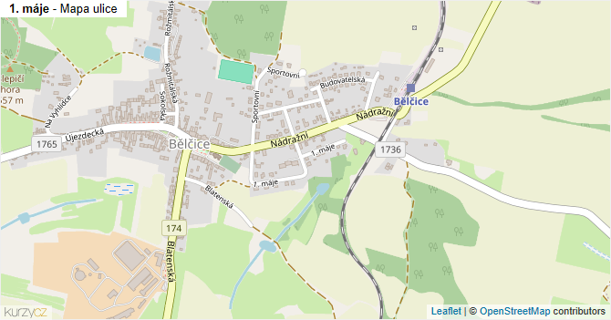 1. máje - mapa ulice