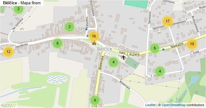 Bělčice - mapa firem