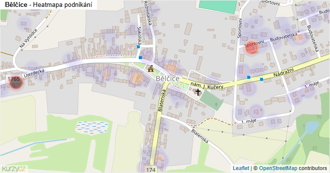 Bělčice - mapa podnikání