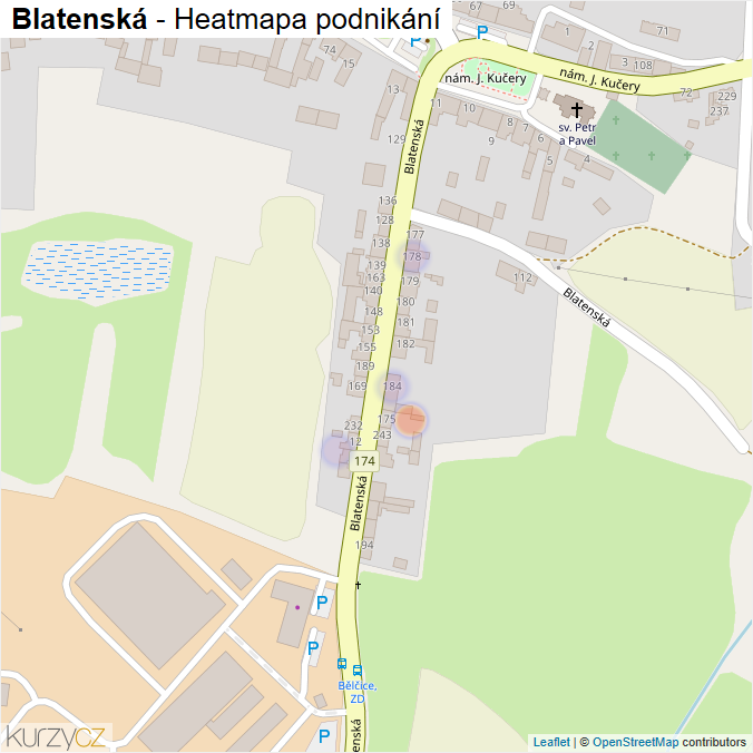 Mapa Blatenská - Firmy v ulici.