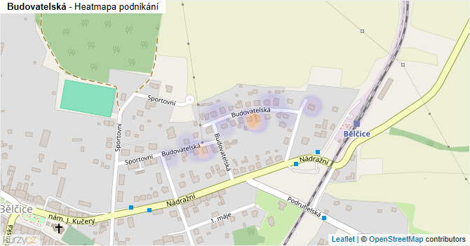 Budovatelská - mapa podnikání