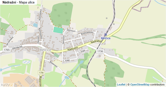 Nádražní - mapa ulice