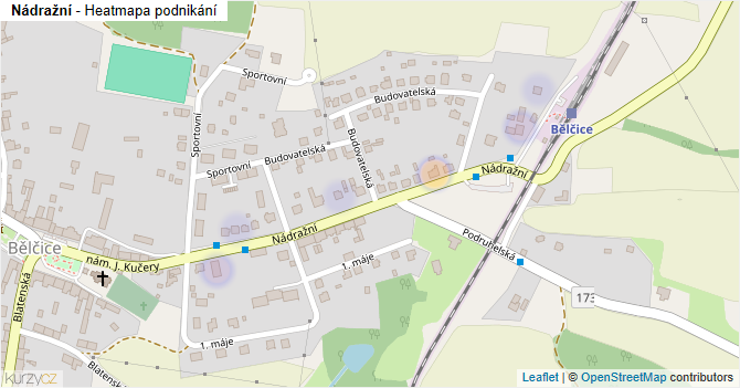 Nádražní - mapa podnikání