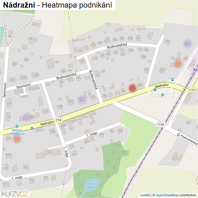 Mapa Nádražní - Firmy v ulici.