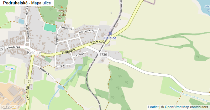 Podruhelská - mapa ulice