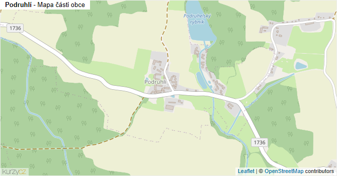Podruhlí - mapa části obce