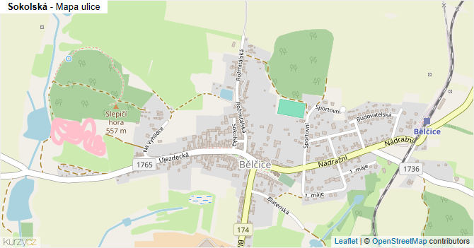 Sokolská - mapa ulice