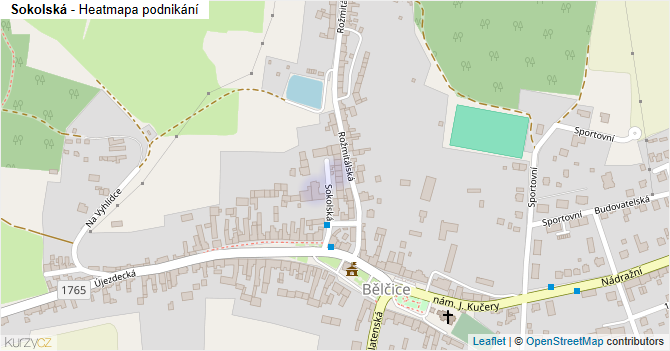 Sokolská - mapa podnikání