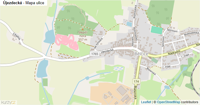 Újezdecká - mapa ulice