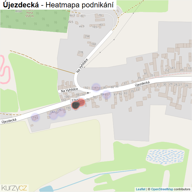Mapa Újezdecká - Firmy v ulici.