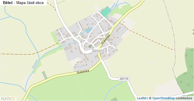Běleč - mapa části obce