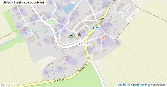Běleč - mapa podnikání