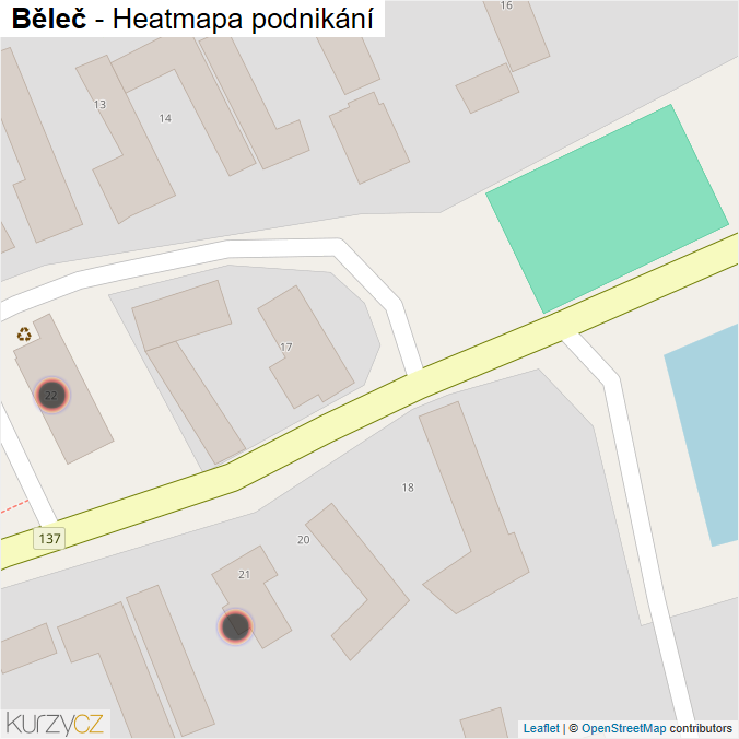 Mapa Běleč - Firmy v obci.
