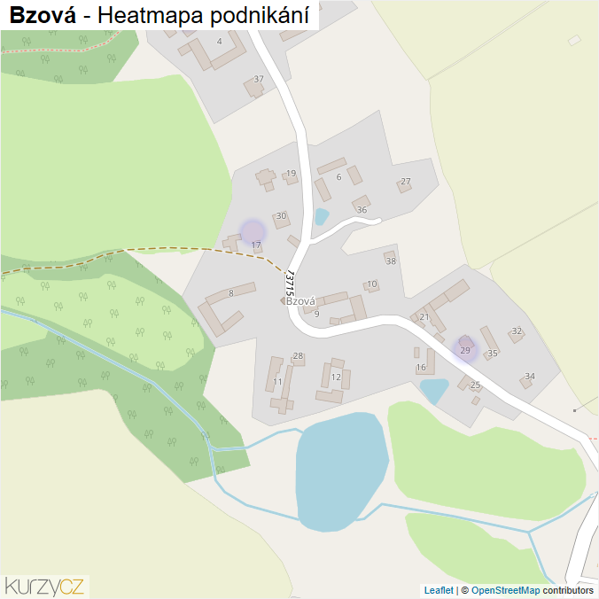 Mapa Bzová - Firmy v části obce.