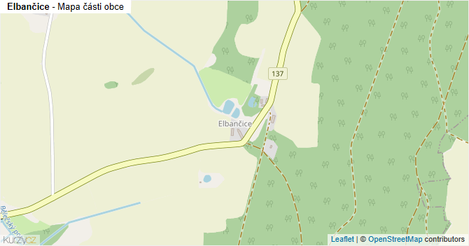 Elbančice - mapa části obce
