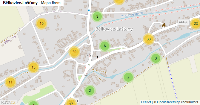 Bělkovice-Lašťany - mapa firem