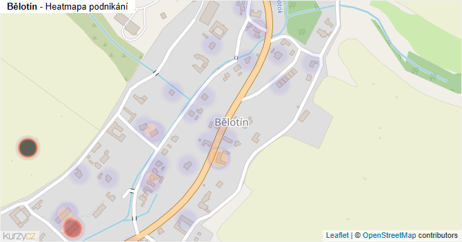 Bělotín - mapa podnikání