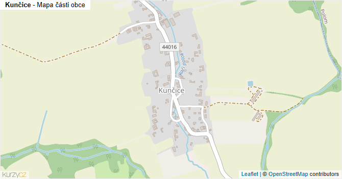Kunčice - mapa části obce