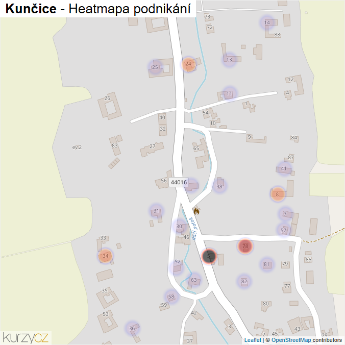 Mapa Kunčice - Firmy v části obce.