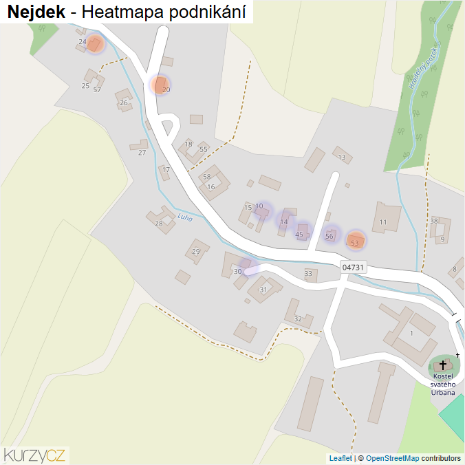 Mapa Nejdek - Firmy v části obce.