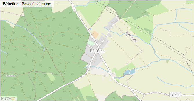 Bělušice - záplavové mapy stoleté vody