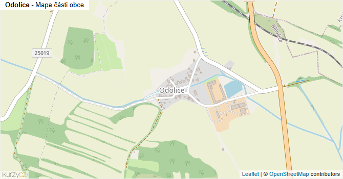Odolice - mapa části obce
