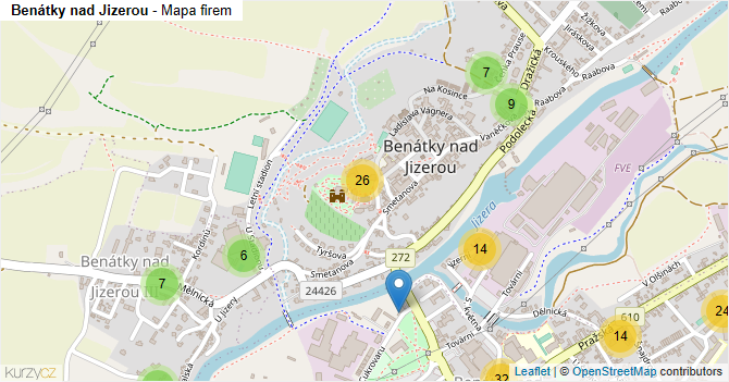 Benátky nad Jizerou - mapa firem