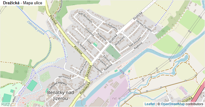 Dražická - mapa ulice