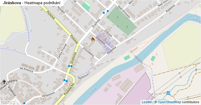 Jiráskova - mapa podnikání