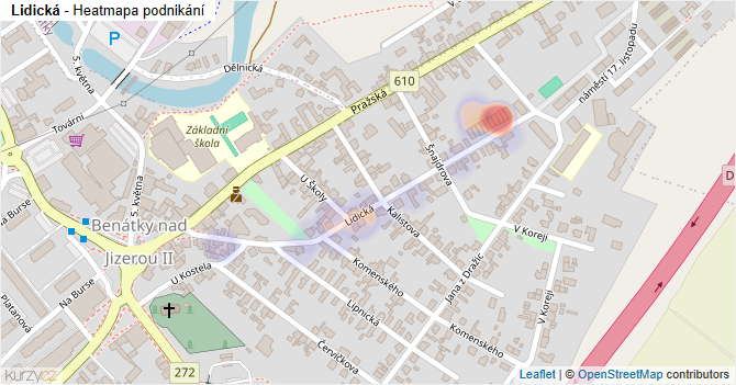 Lidická - mapa podnikání
