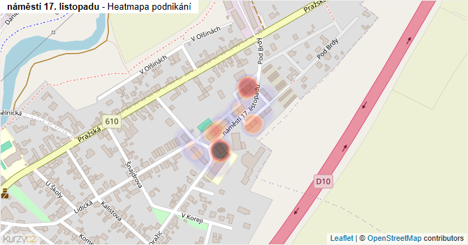 náměstí 17. listopadu - mapa podnikání
