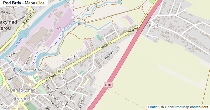 Pod Brdy - mapa ulice
