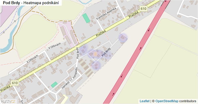 Pod Brdy - mapa podnikání
