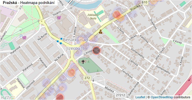 Pražská - mapa podnikání