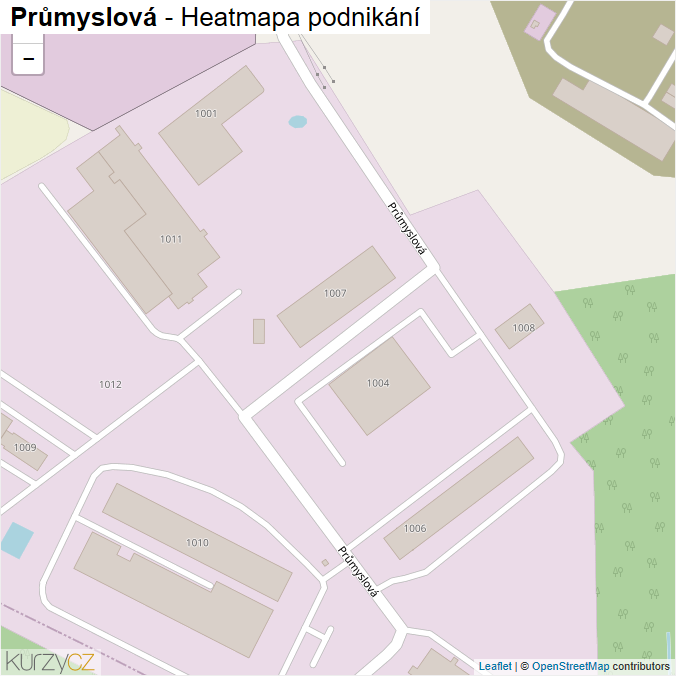 Mapa Průmyslová - Firmy v ulici.