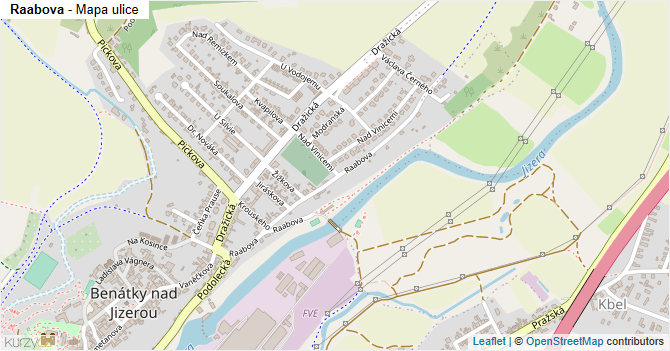 Raabova - mapa ulice