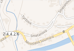 Tyršova v obci Benátky nad Jizerou - mapa ulice
