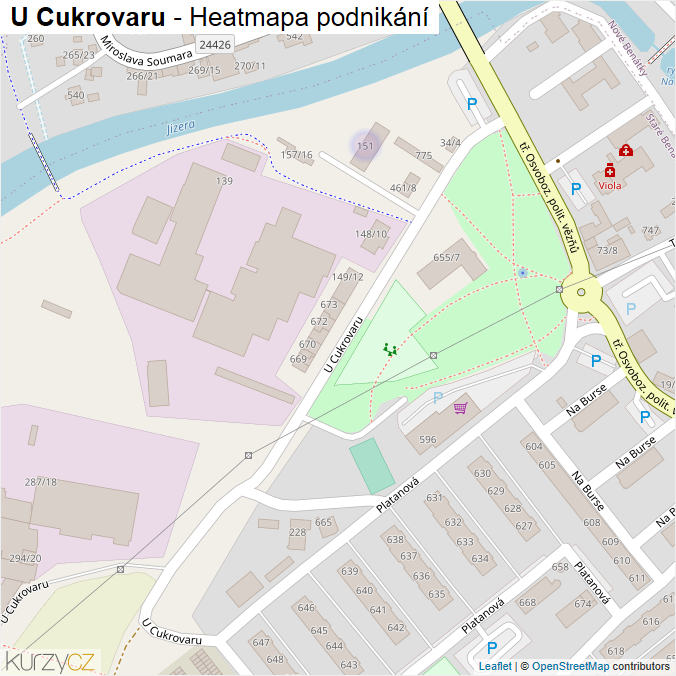 Mapa U Cukrovaru - Firmy v ulici.