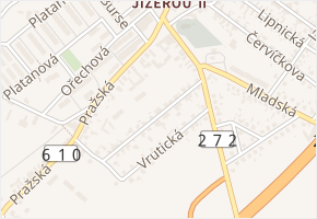 V Zahrádkách v obci Benátky nad Jizerou - mapa ulice